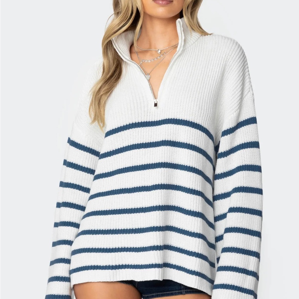 Edikted Oversized Quarter Zip Sweater